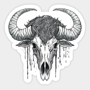 Buffalo skull art Sticker